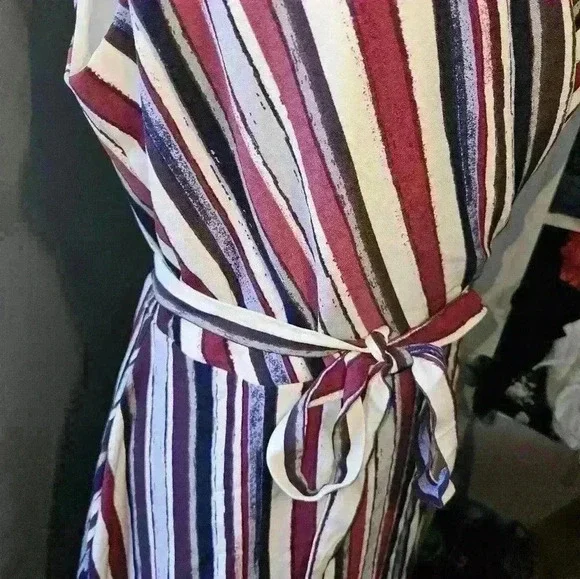 Alex Marie Womans Striped Wrap Dress Size L - Picture 5 of 12